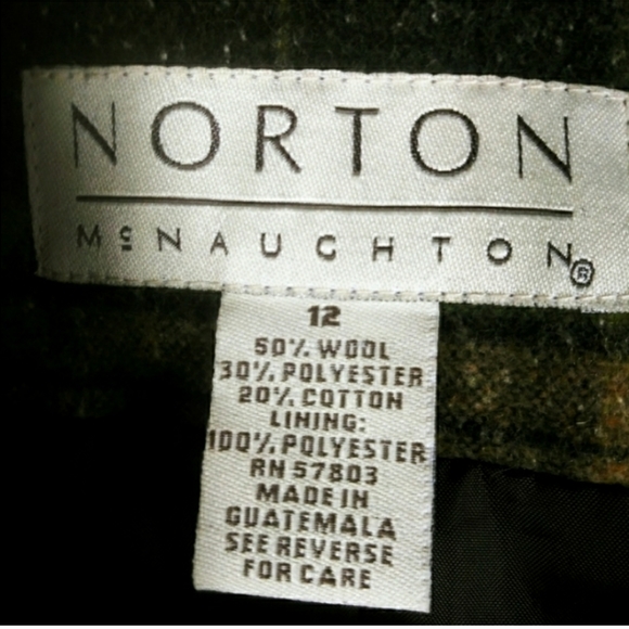 Norton Mcnaughton Wool Blend Jacket Green Plaid 12 - Picture 7 of 8